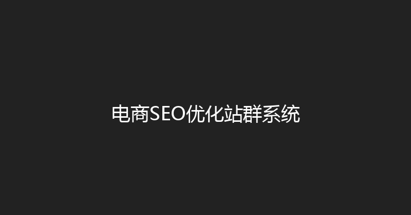 电商SEO优化站群系统 封面图