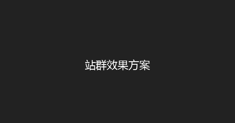 站群效果方案 封面图